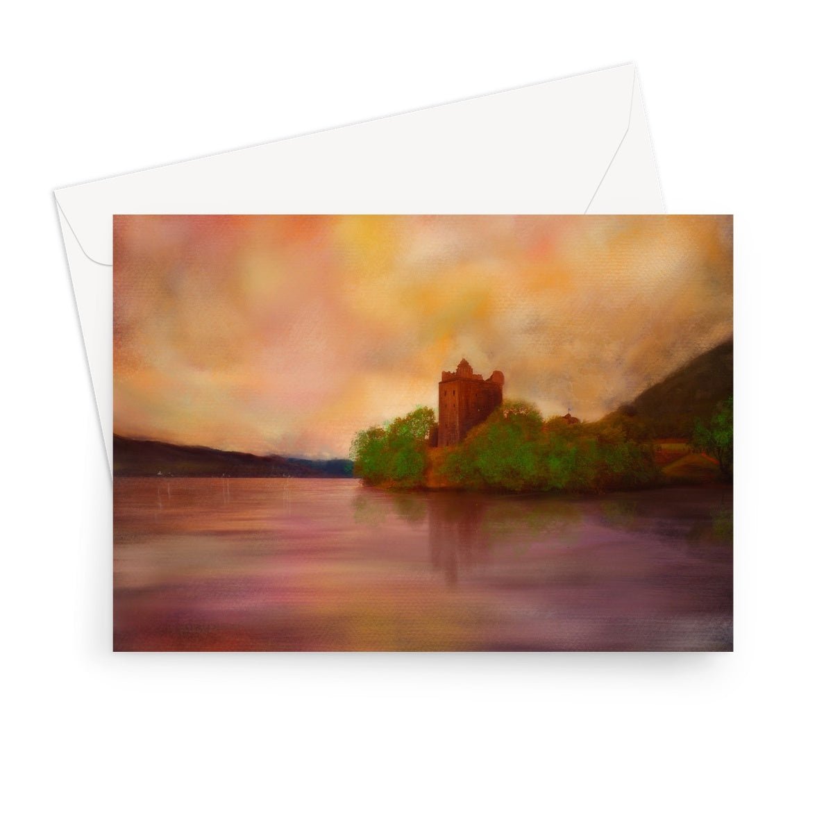 Urquhart Castle Scottish Art Gifts Greeting Card