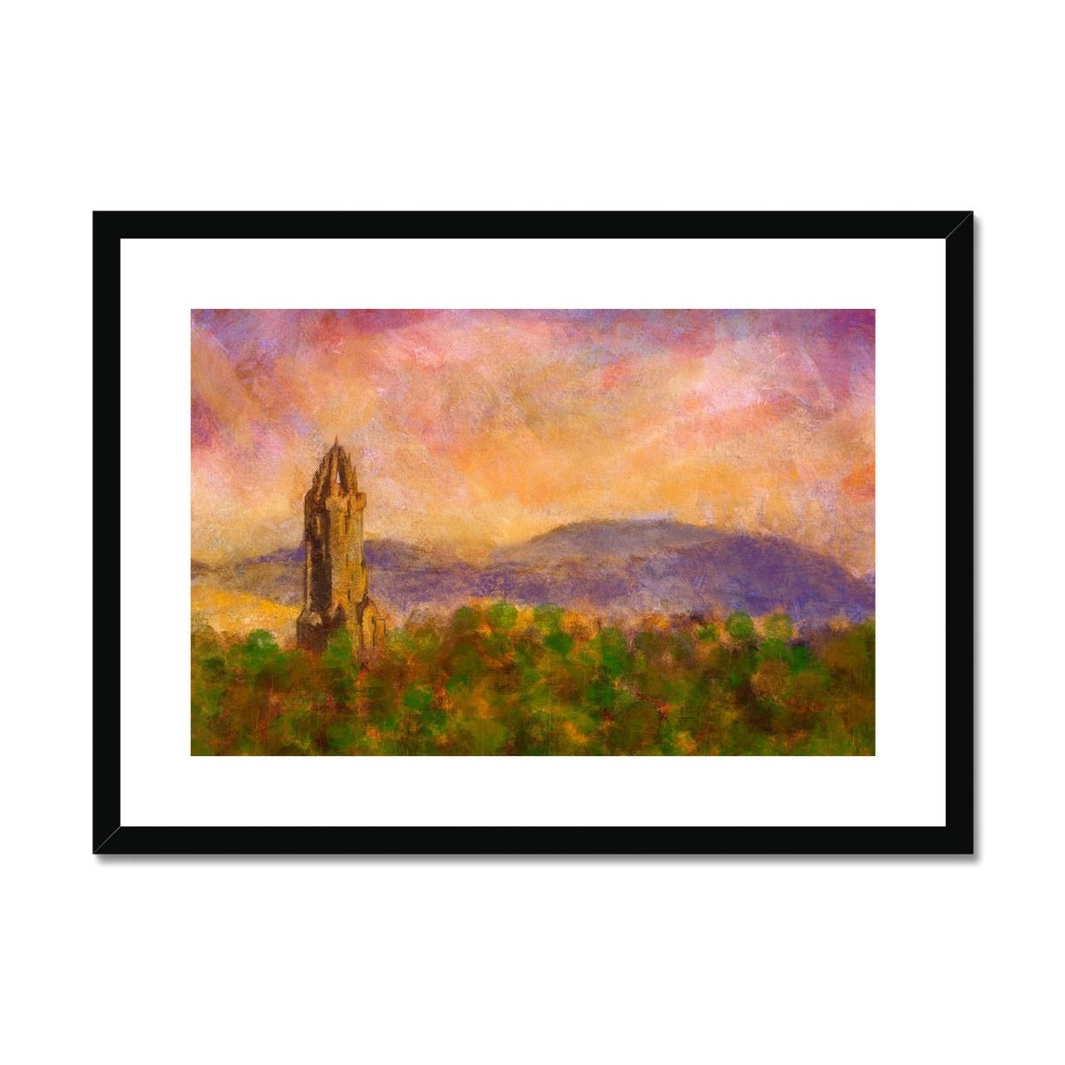 Wallace Monument Dusk Painting | Framed & Mounted Prints From Scotland