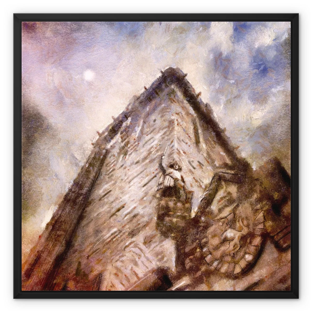 Wallace Monument Moonlight Framed Canvas - Historic & Iconic Art Gallery Scotland Worldwide Shipping Scottish Castles Paintings and Fine