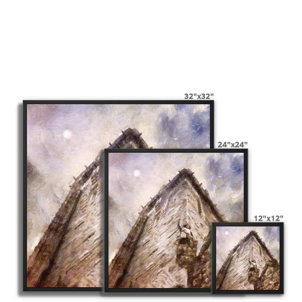 Wallace Monument Moonlight Framed Canvas - Historic & Iconic Art Gallery Scotland Worldwide Shipping Scottish Castles Paintings and Fine