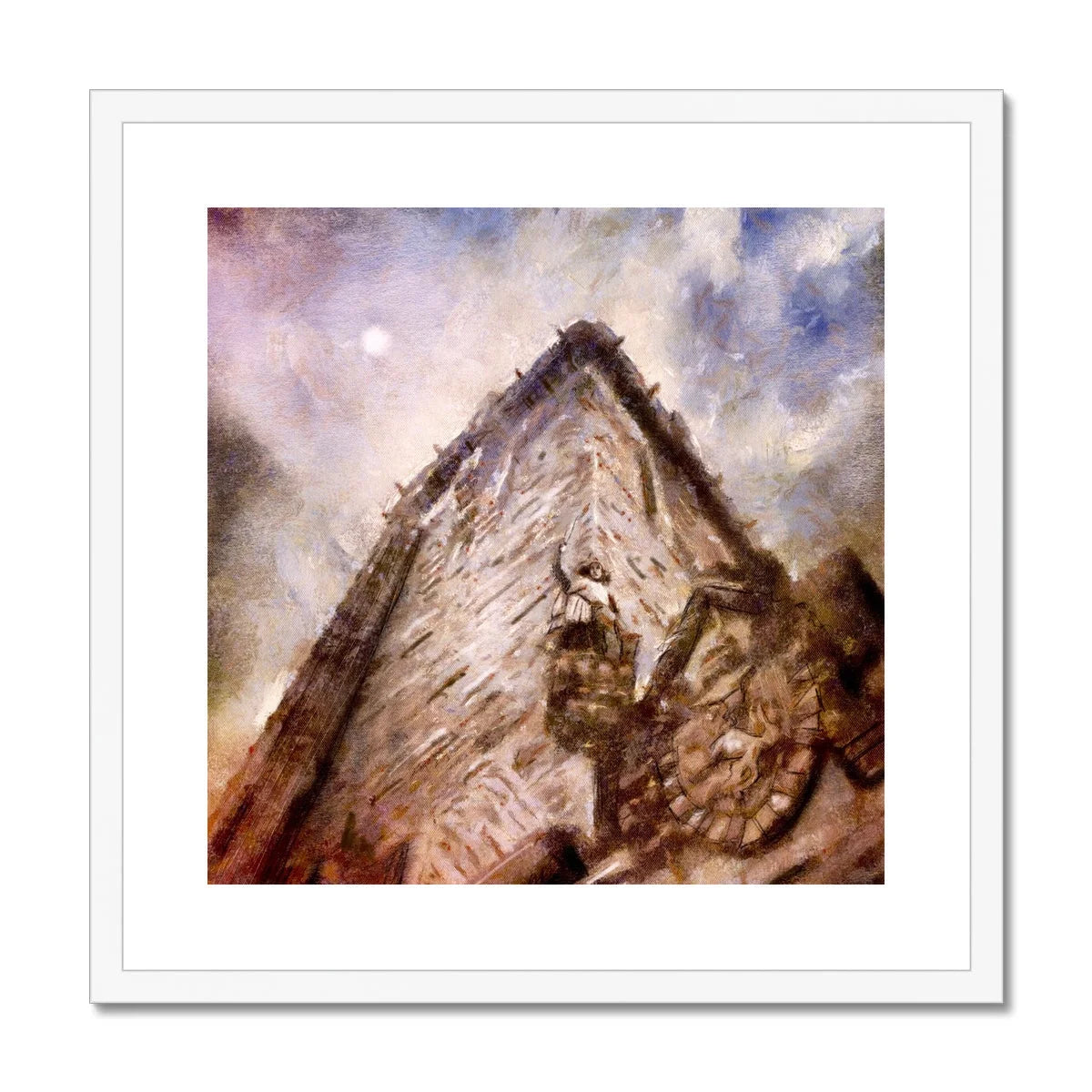 Wallace Monument Moonlight Framed & Mounted Print - Historic Iconic Art Gallery Scotland Worldwide Shipping Scottish Castles Paintings