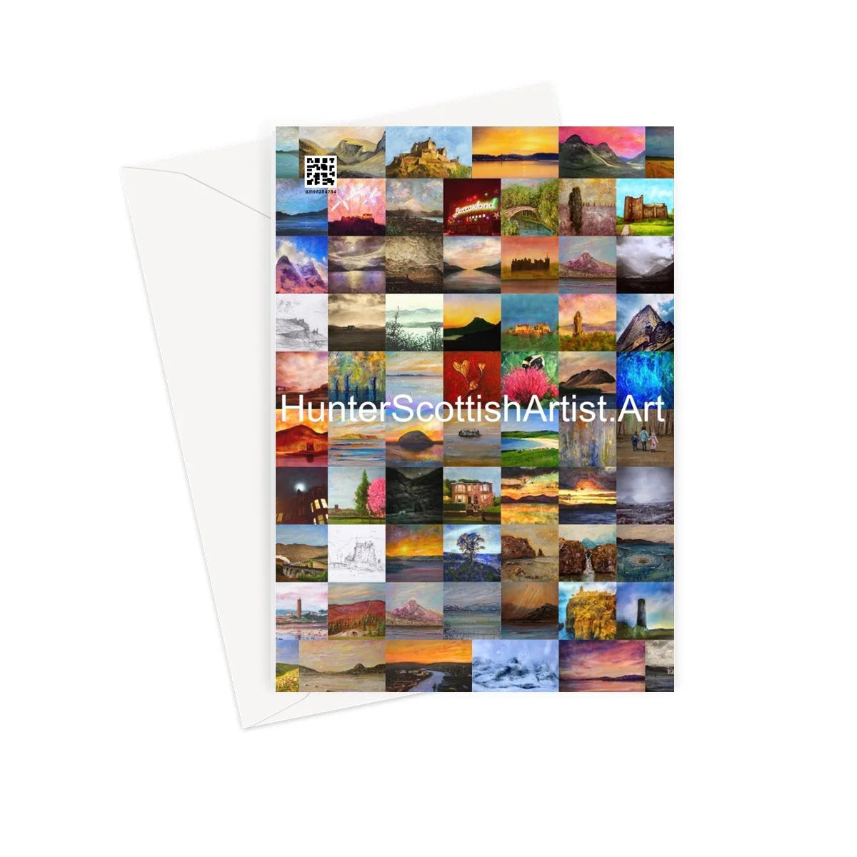Wallace Monument Moonlight Greeting Card - Historic & Iconic Art Gallery Scotland Worldwide Shipping Scottish Castles Paintings and Fine